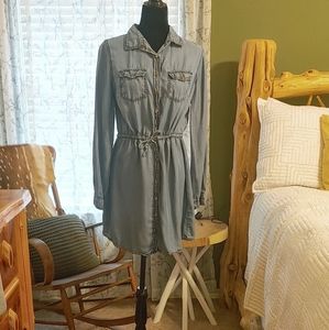 Denim drae string dress